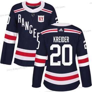 Adidas New York Rangers #20 Chris Kreider Námořnictvo Modrý Autentické 2018 Zimní Klasický Sešitý NHL dres – Dámské