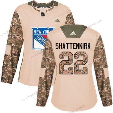 Adidas New York Rangers #22 Kevin Shattenkirk Camo Autentické 2017 Veterans Day Sešitý NHL dres – Dámské