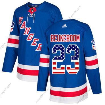 Adidas New York Rangers #23 Jeff Beukeboom Royal Modrý Domácí dres Autentické USA Flag Sešitý NHL dres – Pánské