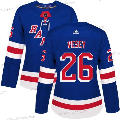 Adidas New York Rangers #26 Jimmy Vesey Royal Modrý Domácí dres Autentické Sešitý NHL dres – Dámské