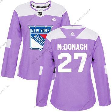 Adidas New York Rangers #27 Ryan Mcdonagh Nachový Autentické Bojuje proti rakovině Sešitý NHL dres – Dámské