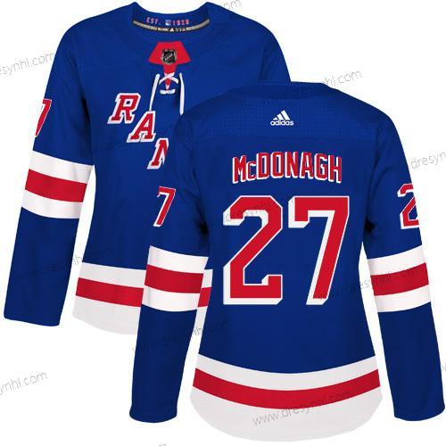 Adidas New York Rangers #27 Ryan Mcdonagh Royal Modrý Domácí dres Autentické Sešitý NHL dres – Dámské