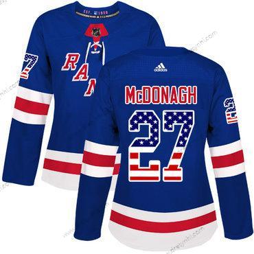 Adidas New York Rangers #27 Ryan Mcdonagh Royal Modrý Domácí dres Autentické USA Flag Sešitý NHL dres – Dámské