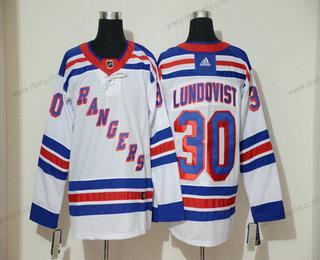 Adidas New York Rangers #30 Henrik Lundqvist Bílý Sešitý NHL dres – Pánské