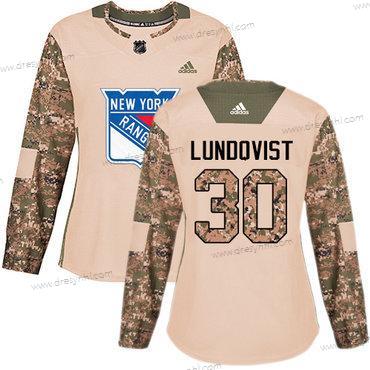 Adidas New York Rangers #30 Henrik Lundqvist Camo Autentické 2017 Veterans Day Sešitý NHL dres – Dámské