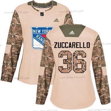 Adidas New York Rangers #36 Mats Zuccarello Camo Autentické 2017 Veterans Day Sešitý NHL dres – Dámské