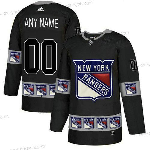 Adidas New York Rangers Personalizované Tým Logos Černá dres – Pánské