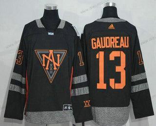 Adidas North Amerika Hokejový #13 Johnny Gaudreau Černá 2016 World Cup Of Hokejový Sešitý WCH Game dres – Pánské