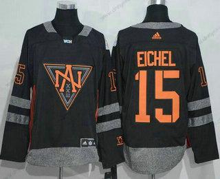 Adidas North Amerika Hokejový #15 Jack Eichel Černá 2016 World Cup Of Hokejový Sešitý WCH Game dres – Pánské