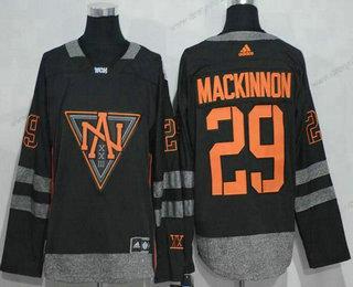 Adidas North Amerika Hokejový #29 Nathan Mackinnon Černá 2016 World Cup Of Hokejový Sešitý WCH Game dres – Pánské