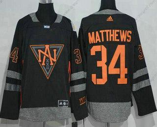 Adidas North Amerika Hokejový #34 Auston Matthews Černá 2016 World Cup Of Hokejový Sešitý WCH Game dres – Pánské