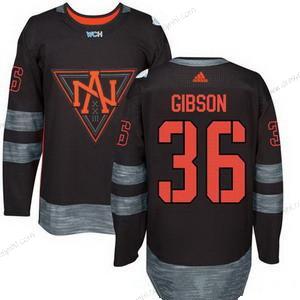 Adidas North Amerika Hokejový #36 John Gibson Černá 2016 World Cup Of Hokejový Sešitý WCH Game dres – Pánské