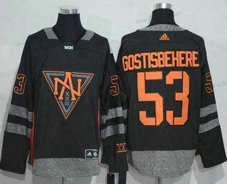 Adidas North Amerika Hokejový #53 Shayne Gostisbehere Černá 2016 World Cup Of Hokejový Sešitý WCH Game dres – Pánské