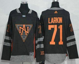 Adidas North Amerika Hokejový #71 Dylan Larkin Černá 2016 World Cup Of Hokejový Sešitý WCH Game dres – Pánské