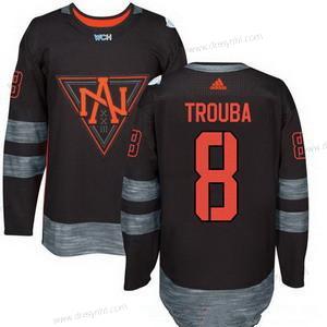 Adidas North Amerika Hokejový #8 Jacob Trouba Černá 2016 World Cup Of Hokejový Sešitý WCH Game dres – Pánské