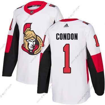 Adidas Ottawa Senators #1 Mike Condon Autentické Bílý Hostující dres NHL dres – Pánské