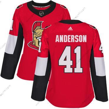 Adidas Ottawa Senators #41 Craig Anderson Červené Domácí dres Autentické Sešitý NHL dres – Dámské