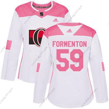 Adidas Ottawa Senators #59 Alex Formenton Bílý Autentické Růžový NHL dres – Dámské