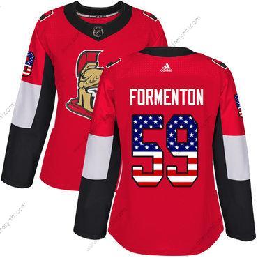 Adidas Ottawa Senators #59 Alex Formenton Červené Autentické USA Flag NHL dres – Dámské