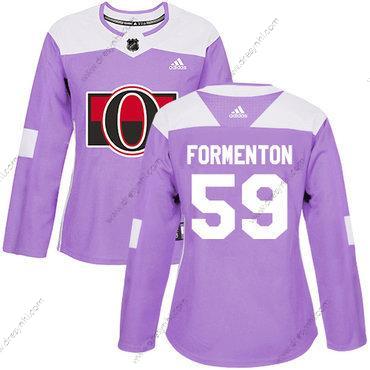 Adidas Ottawa Senators #59 Alex Formenton Nachový Autentické Bojuje proti rakovině Tréninkový NHL dres – Dámské