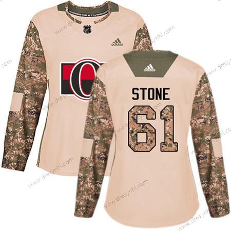 Adidas Ottawa Senators #61 Mark Stone Camo Autentické 2017 Veterans Day Sešitý NHL dres – Dámské