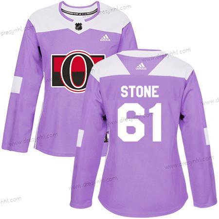 Adidas Ottawa Senators #61 Mark Stone Nachový Autentické Bojuje proti rakovině Sešitý NHL dres – Dámské