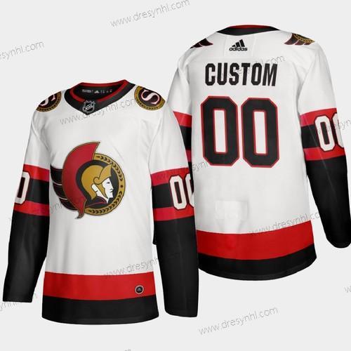 Adidas Ottawa Senators Personalizované 2020-21 Bílý Autentické Hráč Hostující dres Sešitý NHL dres – Pánské