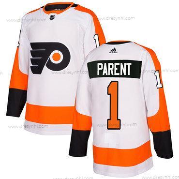 Adidas Philadelphia Flyers #1 Bernie Parent Bílý Autentické Sešitý NHL dres – Pánské