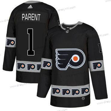 Adidas Philadelphia Flyers #1 Bernie Parent Černá Tým Logos dres – Pánské