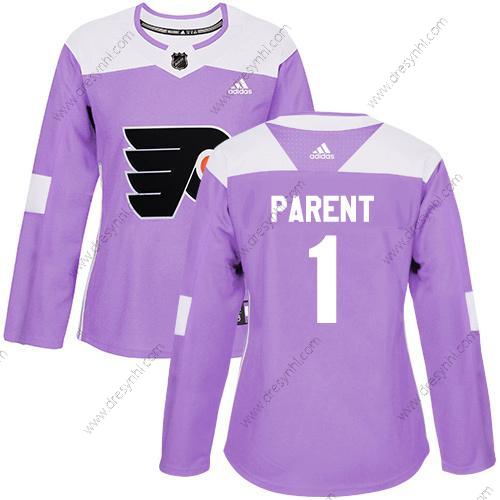 Adidas Philadelphia Flyers #1 Bernie Parent Nachový Autentické Bojuje proti rakovině Sešitý NHL dres – Dámské