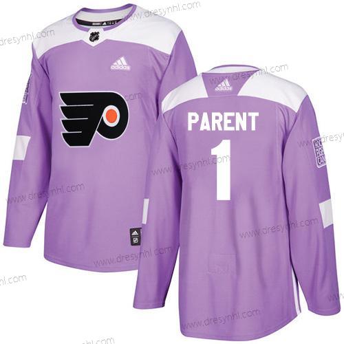 Adidas Philadelphia Flyers #1 Bernie Parent Nachový Autentické Bojuje proti rakovině Sešitý NHL dres – Pánské