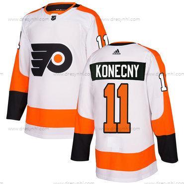 Adidas Philadelphia Flyers #11 Travis Konecny Bílý Autentické Sešitý NHL dres – Pánské