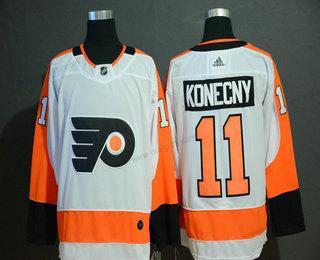 Adidas Philadelphia Flyers #11 Travis Konecny Bílý Sešitý NHL dres – Pánské