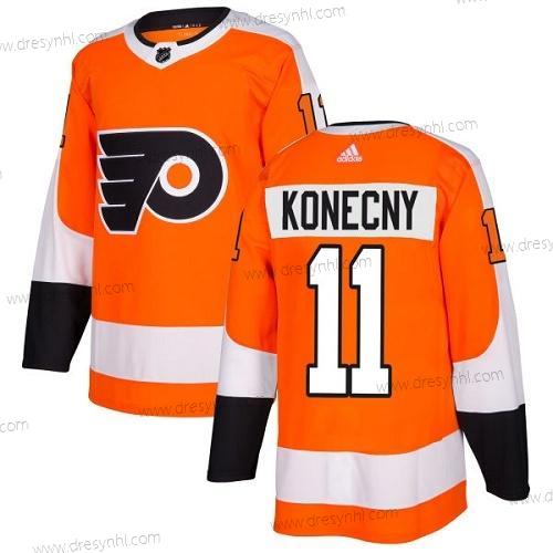 Adidas Philadelphia Flyers #11 Travis Konecny Oranžová Domácí dres Autentické Sešitý NHL dres – Pánské