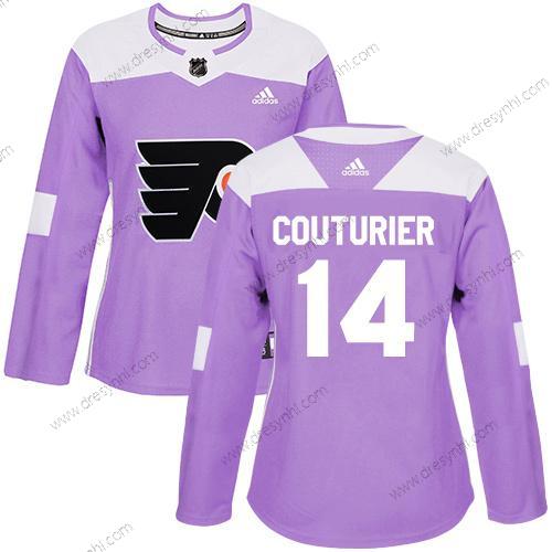 Adidas Philadelphia Flyers #14 Sean Couturier Nachový Autentické Bojuje proti rakovině Sešitý NHL dres – Dámské