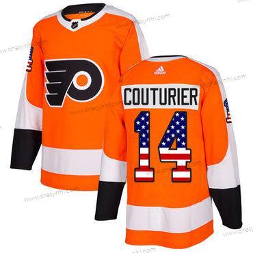 Adidas Philadelphia Flyers #14 Sean Couturier Oranžová Domácí dres Autentické USA Flag Sešitý NHL dres – Pánské