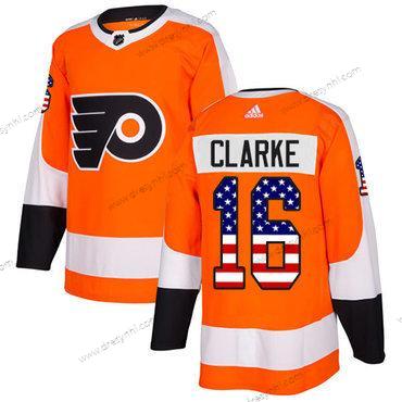 Adidas Philadelphia Flyers #16 Bobby Clarke Oranžová Domácí dres Autentické USA Flag Sešitý NHL dres – Pánské