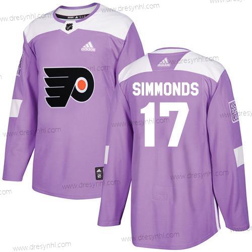 Adidas Philadelphia Flyers #17 Wayne Simmonds Nachový Autentické Bojuje proti rakovině Sešitý NHL dres – Pánské