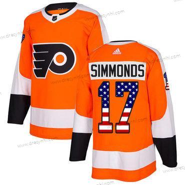 Adidas Philadelphia Flyers #17 Wayne Simmonds Oranžová Domácí dres Autentické USA Flag Sešitý NHL dres – Pánské