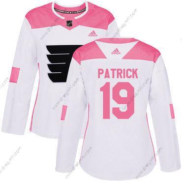 Adidas Philadelphia Flyers #19 Nolan Patrick Bílý Růžový Autentické Sešitý NHL dres – Dámské