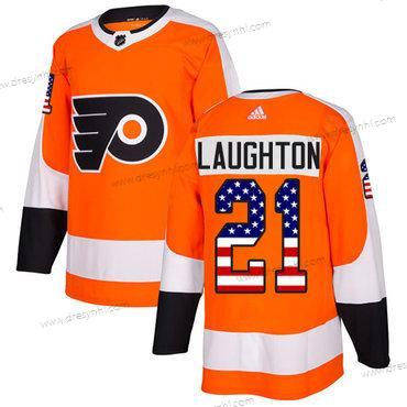 Adidas Philadelphia Flyers #21 Scott Laughton Oranžová Domácí dres Autentické USA Flag Sešitý NHL dres – Pánské