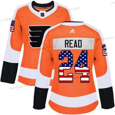 Adidas Philadelphia Flyers #24 Matt Read Oranžová Domácí dres Autentické USA Flag Sešitý NHL dres – Dámské