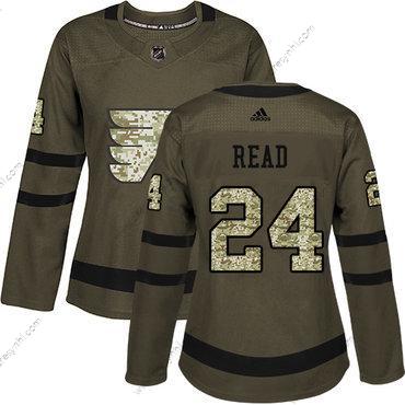 Adidas Philadelphia Flyers #24 Matt Read Zelená Salute to Service Sešitý NHL dres – Dámské