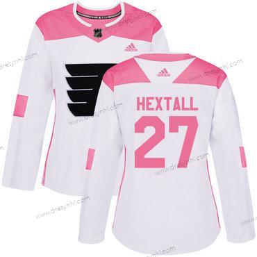 Adidas Philadelphia Flyers #27 Ron Hextall Bílý Růžový Autentické Sešitý NHL dres – Dámské