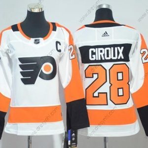 Adidas Philadelphia Flyers #28 Claude Giroux Bílý Road Autentické Sešitý NHL dres – Dámské