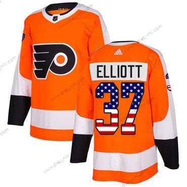 Adidas Philadelphia Flyers #37 Brian Elliott Oranžová Domácí dres Autentické USA Flag Sešitý NHL dres – Pánské