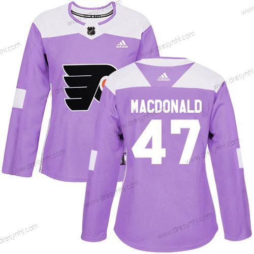 Adidas Philadelphia Flyers #47 Andrew Macdonald Nachový Autentické Bojuje proti rakovině Sešitý NHL dres – Dámské