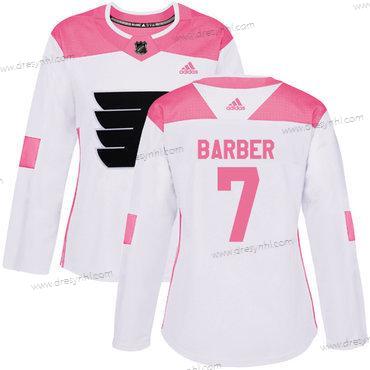 Adidas Philadelphia Flyers #7 Bill Barber Bílý Růžový Autentické Sešitý NHL dres – Dámské