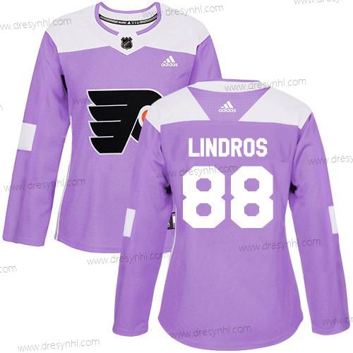 Adidas Philadelphia Flyers #88 Eric Lindros Nachový Autentické Bojuje proti rakovině Sešitý NHL dres – Dámské