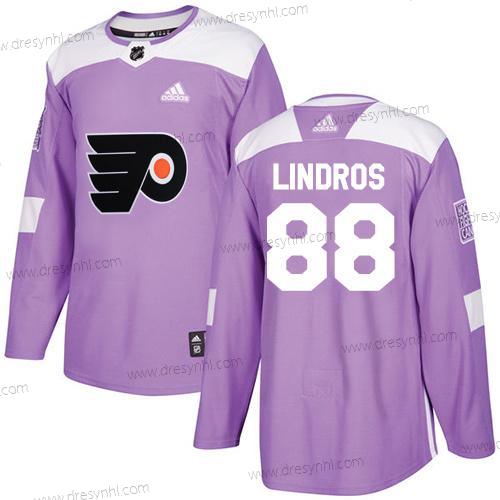 Adidas Philadelphia Flyers #88 Eric Lindros Nachový Autentické Bojuje proti rakovině Sešitý NHL dres – Pánské